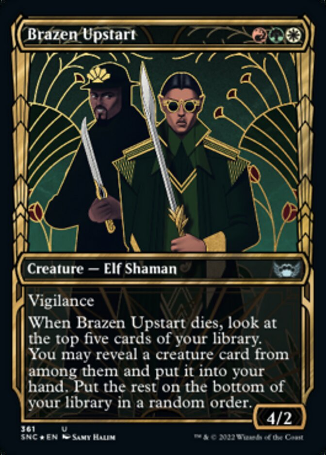 Brazen Upstart (Showcase Golden Age Gilded Foil) [Streets of New Capenna] | Game Master's Emporium (The New GME)