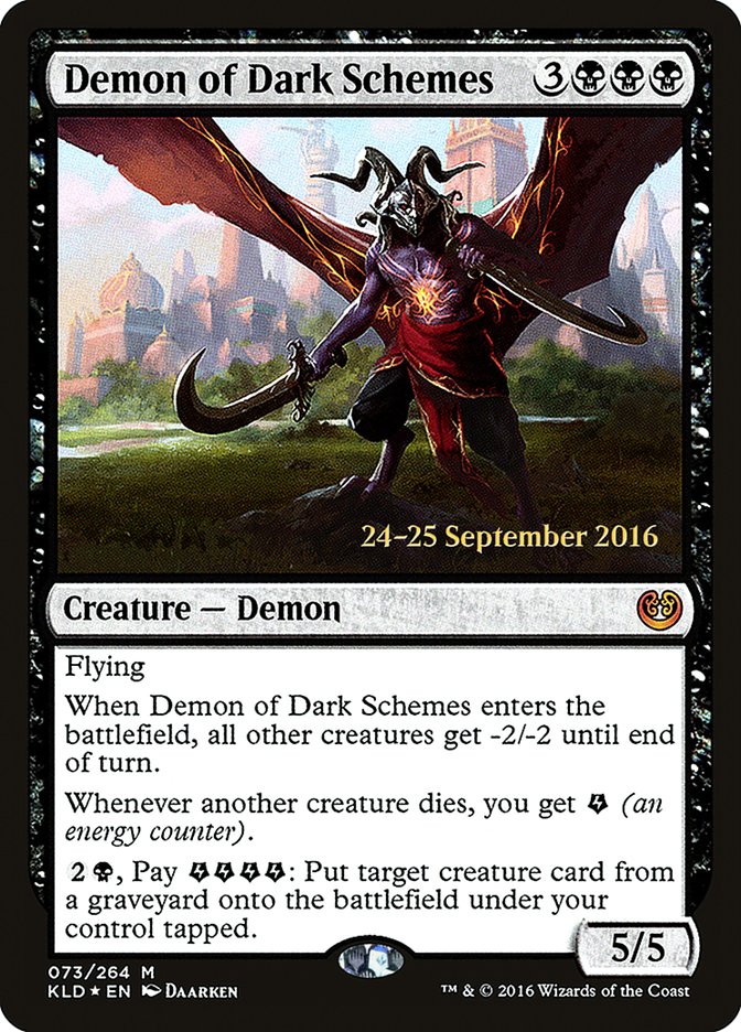 Demon of Dark Schemes [Kaladesh Prerelease Promos] | Game Master's Emporium (The New GME)