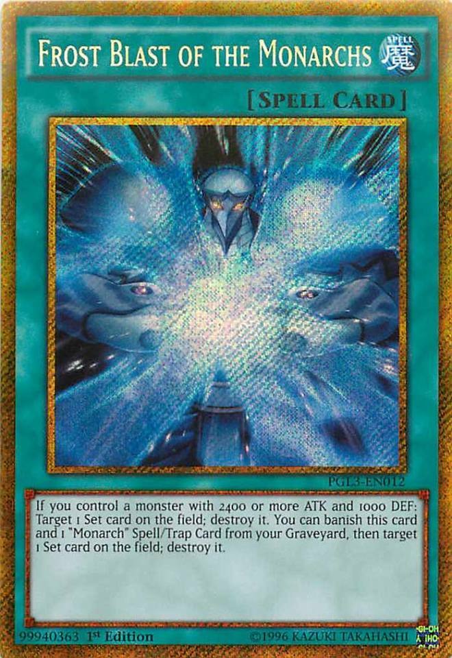 Frost Blast of the Monarchs [PGL3-EN012] Gold Secret Rare | Game Master's Emporium (The New GME)