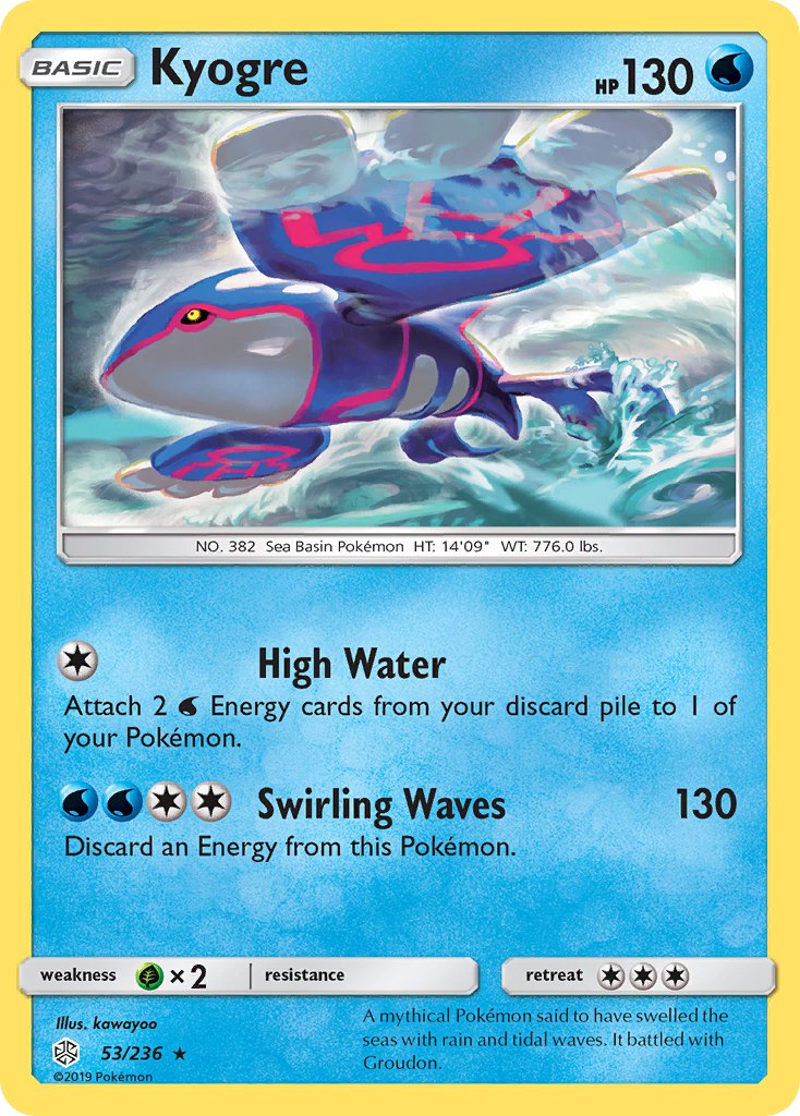 Kyogre (53/236) (Cracked Ice Holo) (Theme Deck Exclusive) [Sun & Moon: Cosmic Eclipse] | Game Master's Emporium (The New GME)