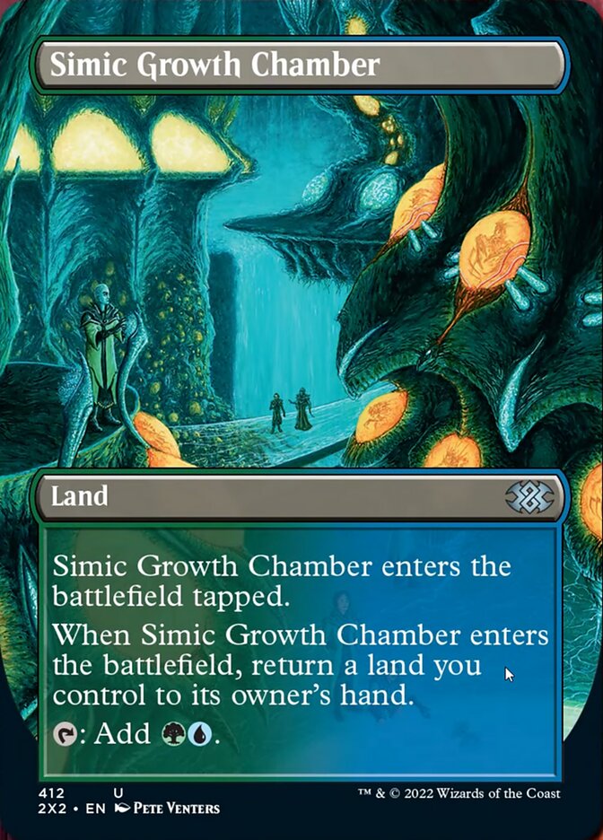 Simic Growth Chamber (Borderless Alternate Art) [Double Masters 2022] | Game Master's Emporium (The New GME)
