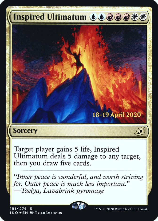 Inspired Ultimatum [Ikoria: Lair of Behemoths Prerelease Promos] | Game Master's Emporium (The New GME)