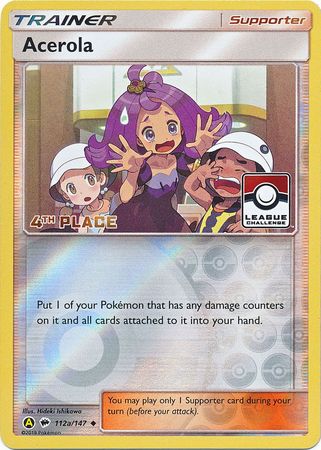 Acerola (112a/147) (League Promo 4th Place) [Sun & Moon: Burning Shadows] | Game Master's Emporium (The New GME)