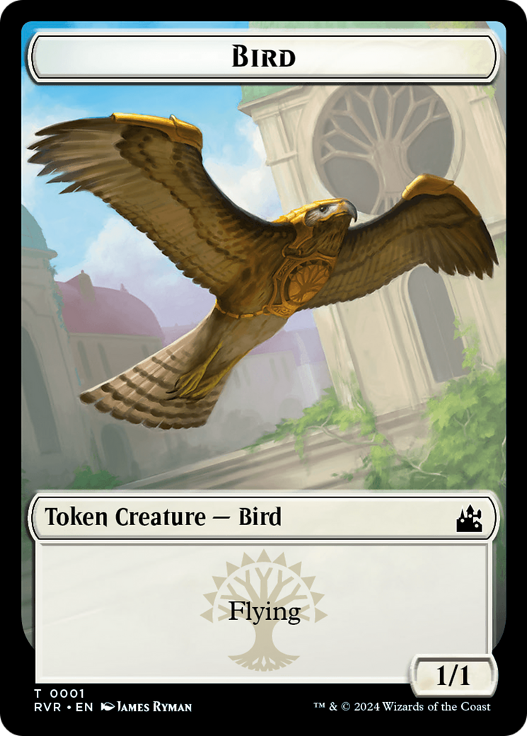 Bird // Spirit (0004) Double-Sided Token [Ravnica Remastered Tokens] | Game Master's Emporium (The New GME)