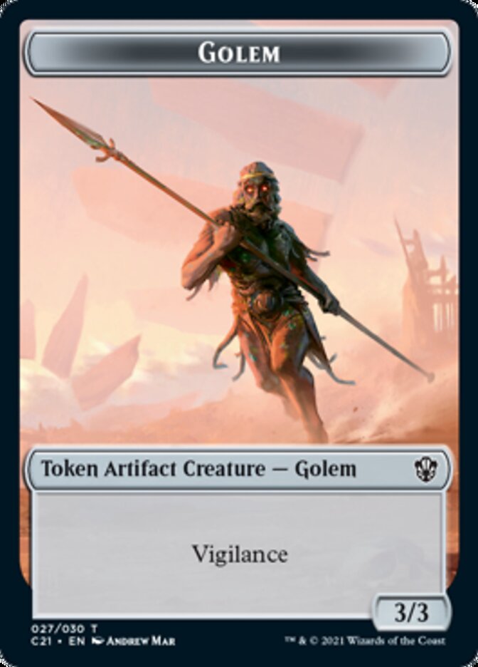 Golem (027) // Thopter Double-Sided Token [Commander 2021 Tokens] | Game Master's Emporium (The New GME)