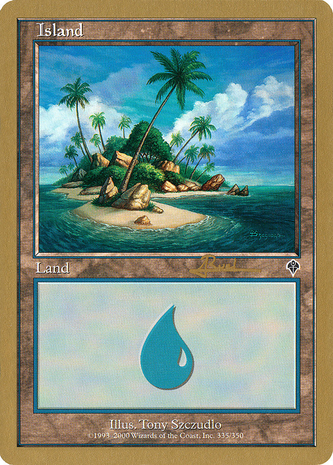 Island (ar335a) (Antoine Ruel) [World Championship Decks 2001] | Game Master's Emporium (The New GME)