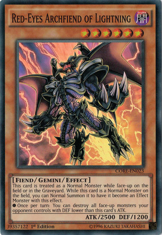 Red-Eyes Archfiend of Lightning [CORE-EN023] Super Rare | Game Master's Emporium (The New GME)