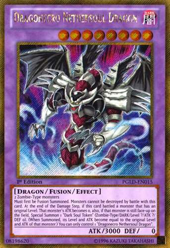 Dragonecro Nethersoul Dragon [PGLD-EN015] Gold Secret Rare | Game Master's Emporium (The New GME)
