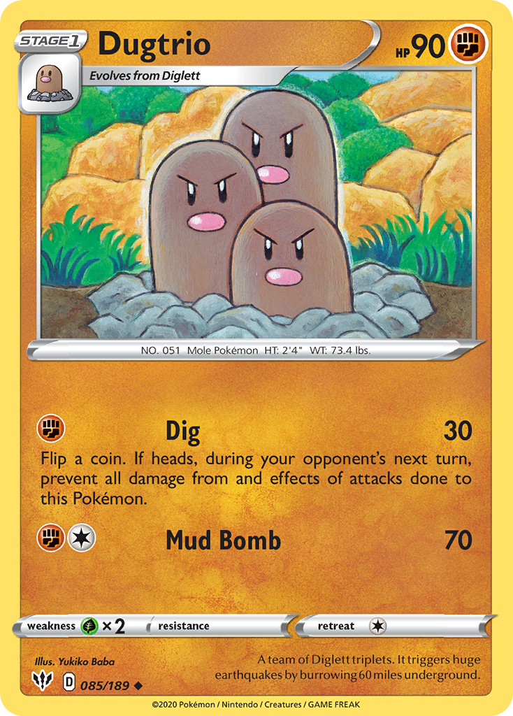 Dugtrio (085/189) [Sword & Shield: Darkness Ablaze] | Game Master's Emporium (The New GME)