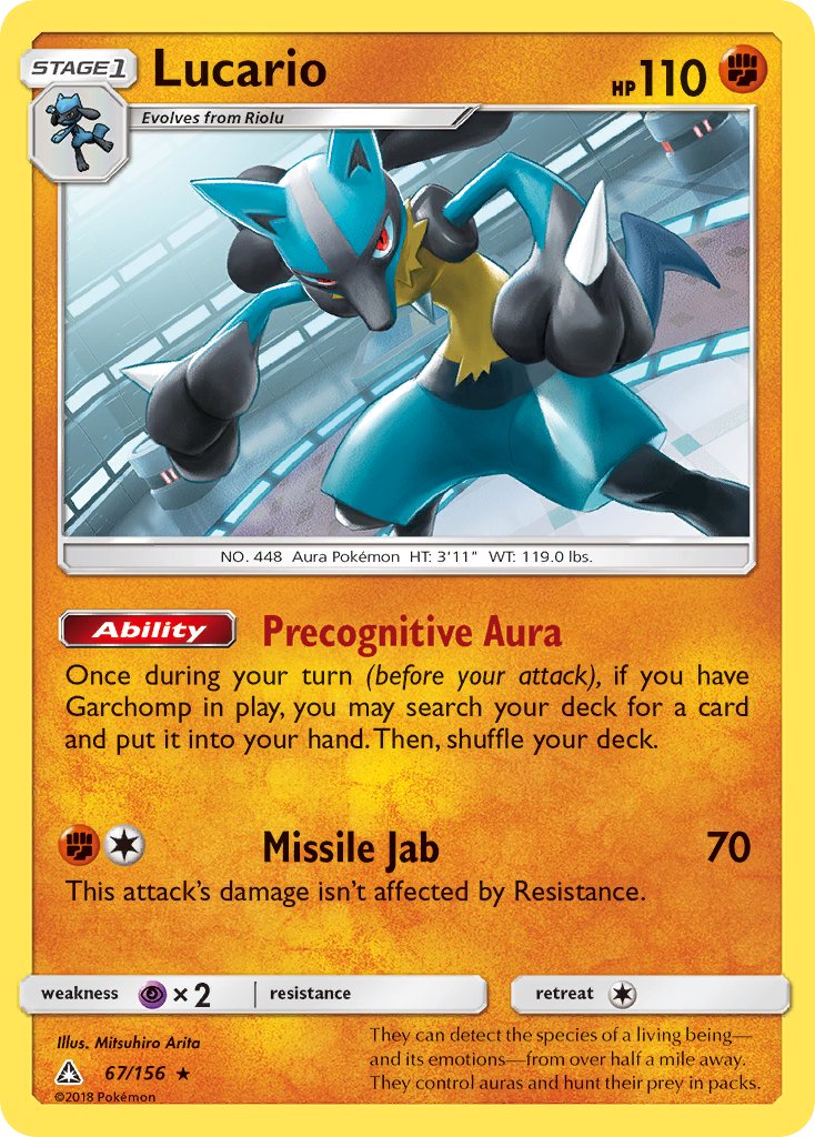 Lucario (67/156) (Theme Deck Exclusive) [Sun & Moon: Ultra Prism] | Game Master's Emporium (The New GME)