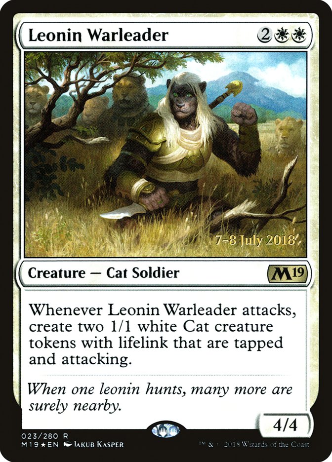 Leonin Warleader [Core Set 2019 Prerelease Promos] | Game Master's Emporium (The New GME)