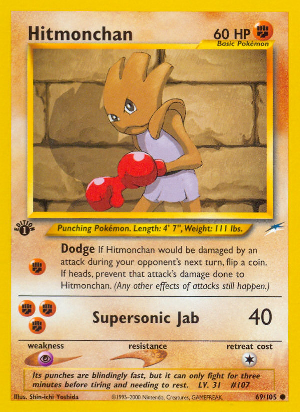 Hitmonchan (69/105) [Neo Destiny 1st Edition] | Game Master's Emporium (The New GME)