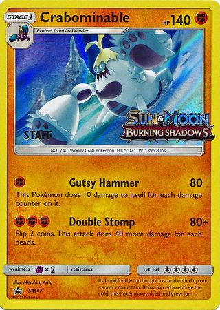 Crabominable (SM47) (Staff Prerelease Promo) [Sun & Moon: Black Star Promos] | Game Master's Emporium (The New GME)