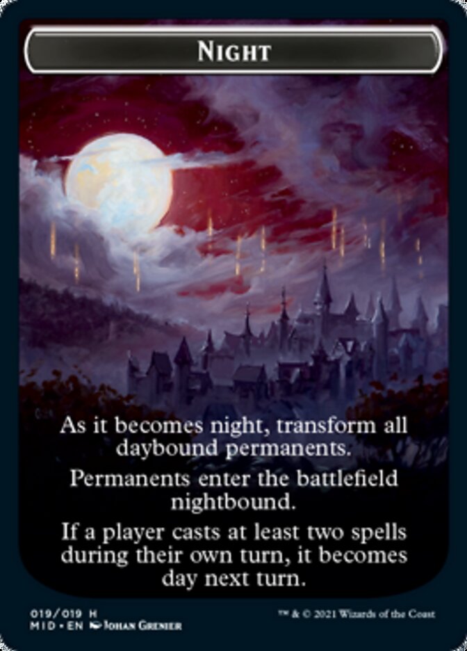 Day // Night Double-Sided Token [Innistrad: Midnight Hunt Tokens] | Game Master's Emporium (The New GME)