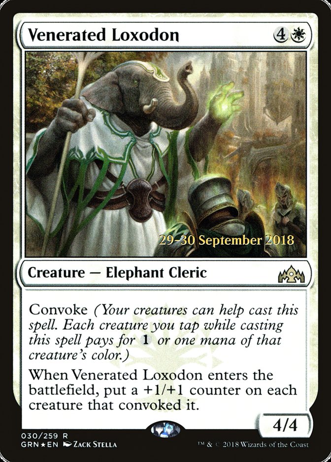 Venerated Loxodon [Guilds of Ravnica Prerelease Promos] | Game Master's Emporium (The New GME)