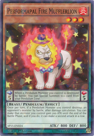 Performapal Fire Mufflerlion [SP15-EN024] Shatterfoil Rare | Game Master's Emporium (The New GME)