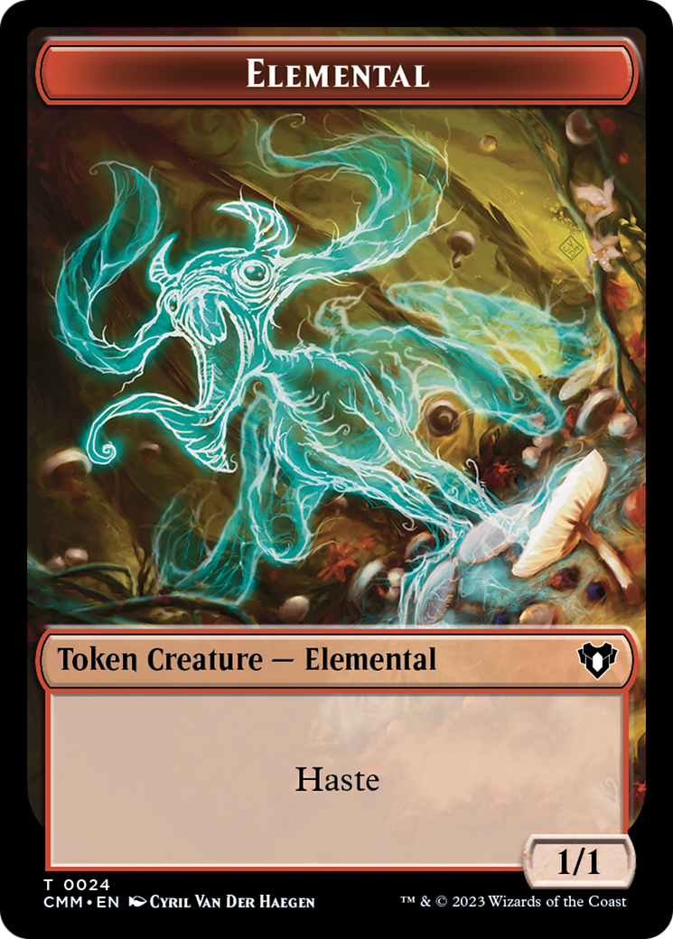 Elemental (0024) // Dwarf Berserker Double-Sided Token [Commander Masters Tokens] | Game Master's Emporium (The New GME)