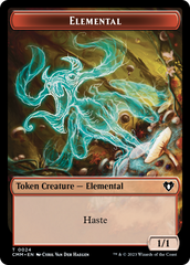 Elemental (0024) // Dwarf Berserker Double-Sided Token [Commander Masters Tokens] | Game Master's Emporium (The New GME)