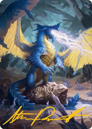 Blue Dragon Art Card (Gold-Stamped Signature) [Dungeons & Dragons: Adventures in the Forgotten Realms Art Series] | Game Master's Emporium (The New GME)