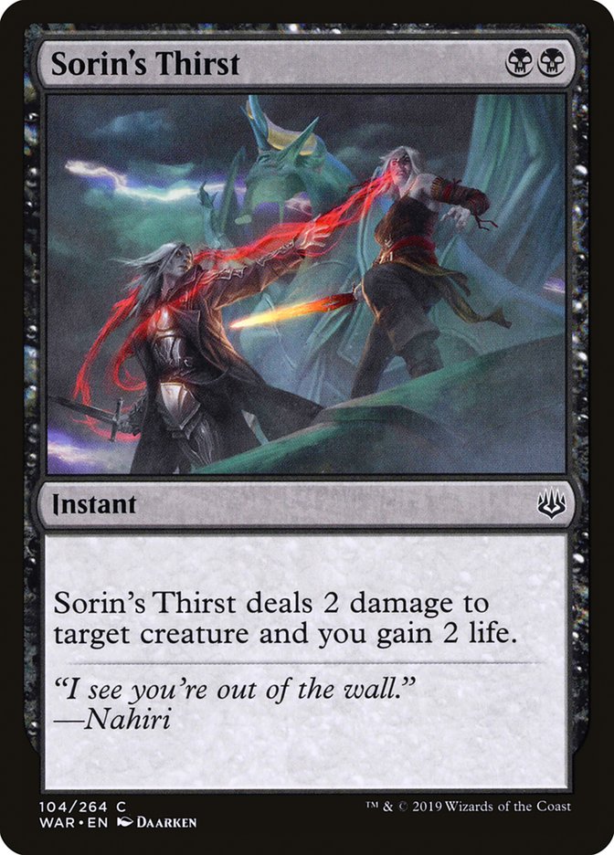 Sorin's Thirst [War of the Spark] | Game Master's Emporium (The New GME)