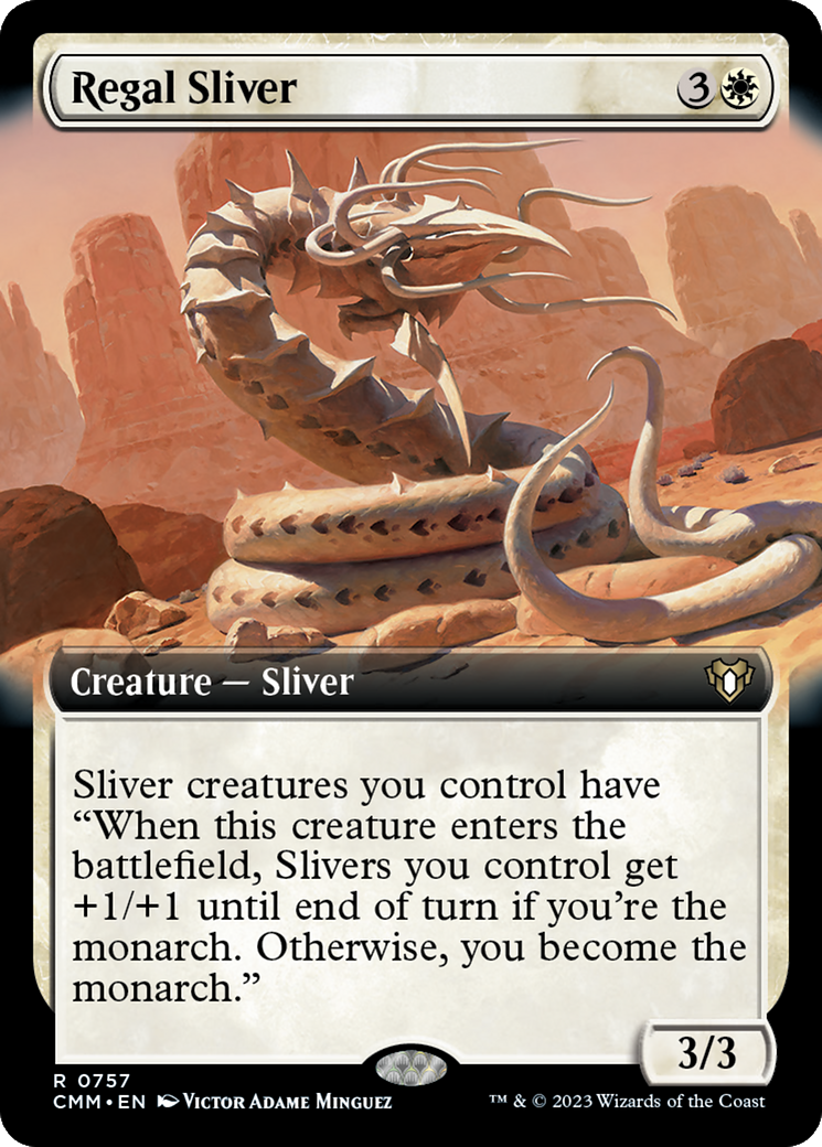 Regal Sliver (Extended Art) [Commander Masters] | Game Master's Emporium (The New GME)