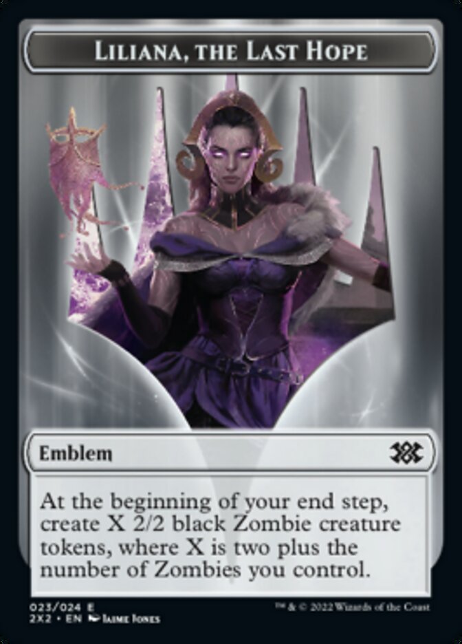 Liliana, the Last Hope Emblem // Spirit (002) Double-Sided Token [Double Masters 2022 Tokens] | Game Master's Emporium (The New GME)