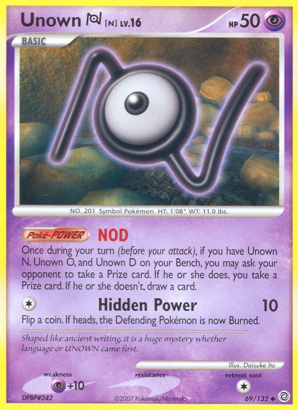 Unown N (69/132) [Diamond & Pearl: Secret Wonders] | Game Master's Emporium (The New GME)