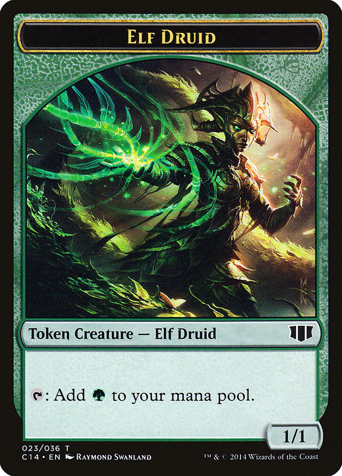 Elf Druid // Beast (020/036) Double-Sided Token [Commander 2014 Tokens] | Game Master's Emporium (The New GME)