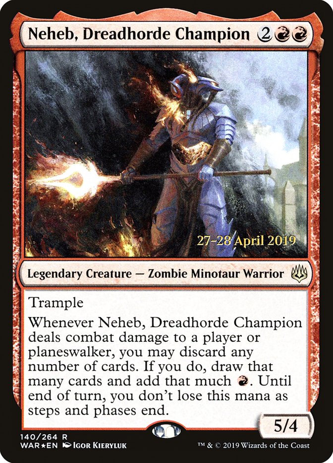 Neheb, Dreadhorde Champion [War of the Spark Prerelease Promos] | Game Master's Emporium (The New GME)
