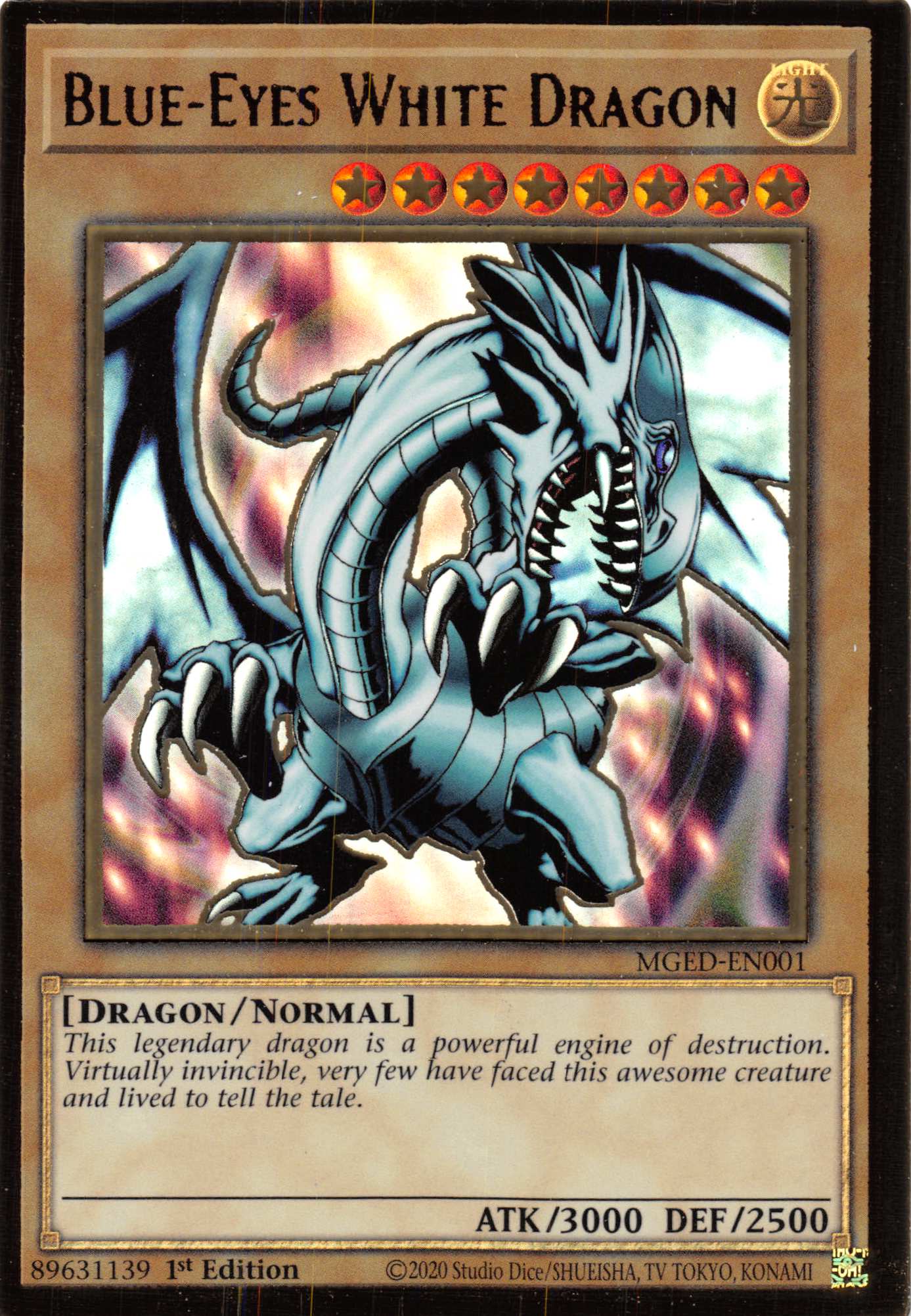Blue-Eyes White Dragon (Alternate Art) [MGED-EN001] Gold Rare | Game Master's Emporium (The New GME)