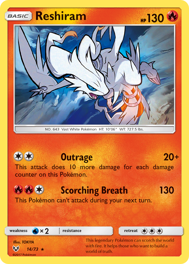 Reshiram (14/73) [Sun & Moon: Shining Legends] | Game Master's Emporium (The New GME)