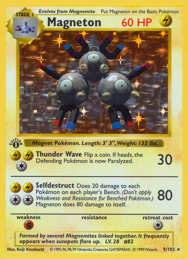 Magneton (9/102) (Shadowless) [Base Set 1st Edition] | Game Master's Emporium (The New GME)