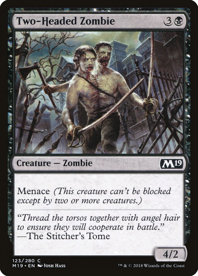 Two-Headed Zombie [Core Set 2019] | Game Master's Emporium (The New GME)