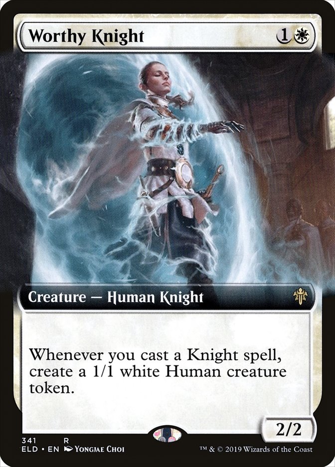 Worthy Knight (Extended Art) [Throne of Eldraine] | Game Master's Emporium (The New GME)