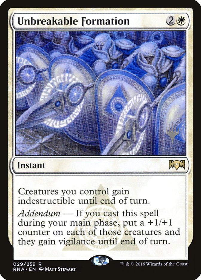 Unbreakable Formation (Promo Pack) [Ravnica Allegiance Promos] | Game Master's Emporium (The New GME)