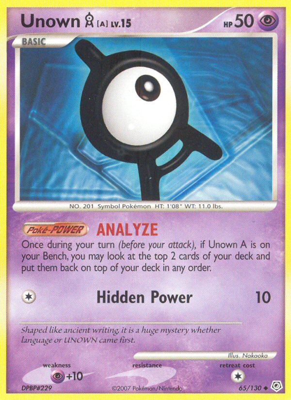 Unown A (65/130) [Diamond & Pearl: Base Set] | Game Master's Emporium (The New GME)