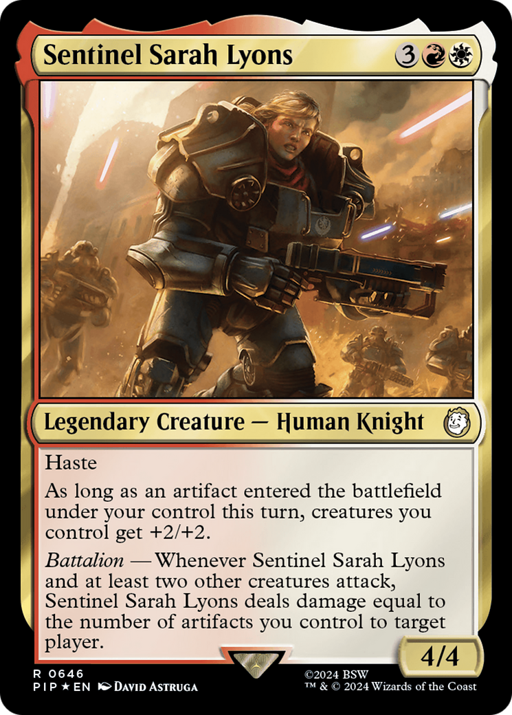 Sentinel Sarah Lyons (Surge Foil) [Fallout] | Game Master's Emporium (The New GME)