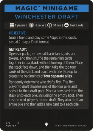 Winchester Draft (Magic Minigame) [Kamigawa: Neon Dynasty Minigame] | Game Master's Emporium (The New GME)