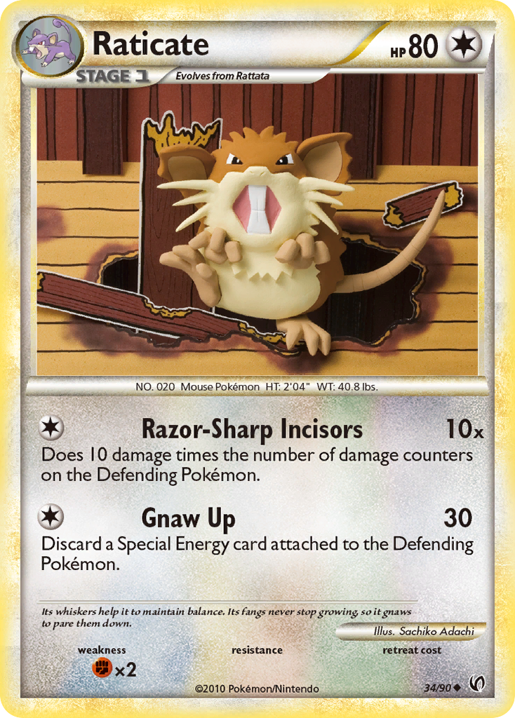 Raticate (34/90) [HeartGold & SoulSilver: Undaunted] | Game Master's Emporium (The New GME)