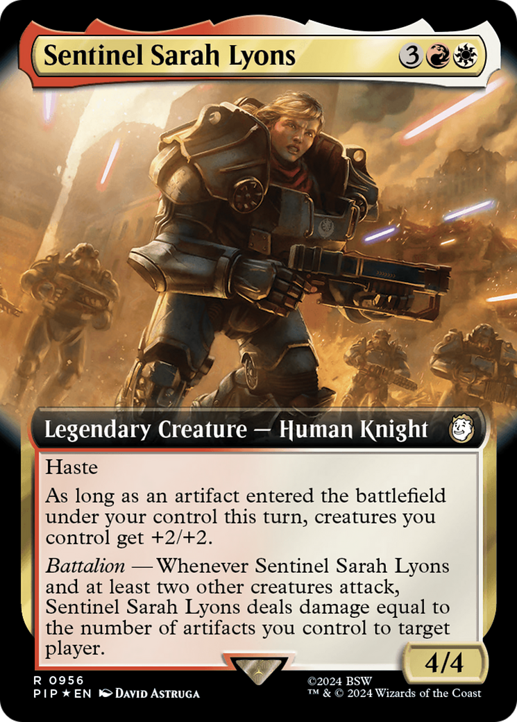 Sentinel Sarah Lyons (Extended Art) (Surge Foil) [Fallout] | Game Master's Emporium (The New GME)