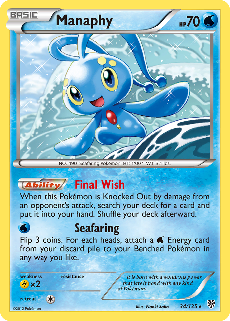 Manaphy (34/135) [Black & White: Plasma Storm] | Game Master's Emporium (The New GME)