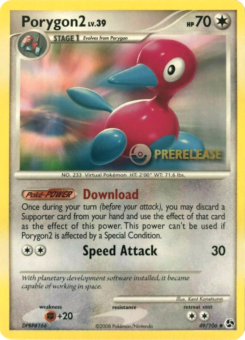 Porygon2 (49/106) (Prerelease Promo) [Diamond & Pearl: Black Star Promos] | Game Master's Emporium (The New GME)