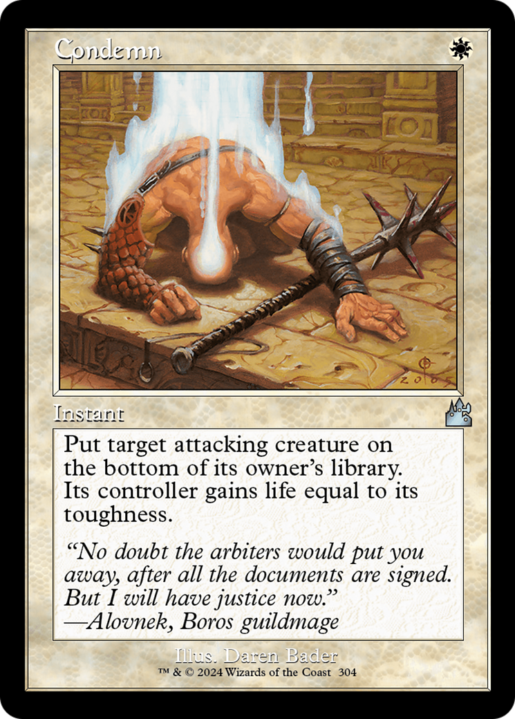 Condemn (Retro Frame) [Ravnica Remastered] | Game Master's Emporium (The New GME)