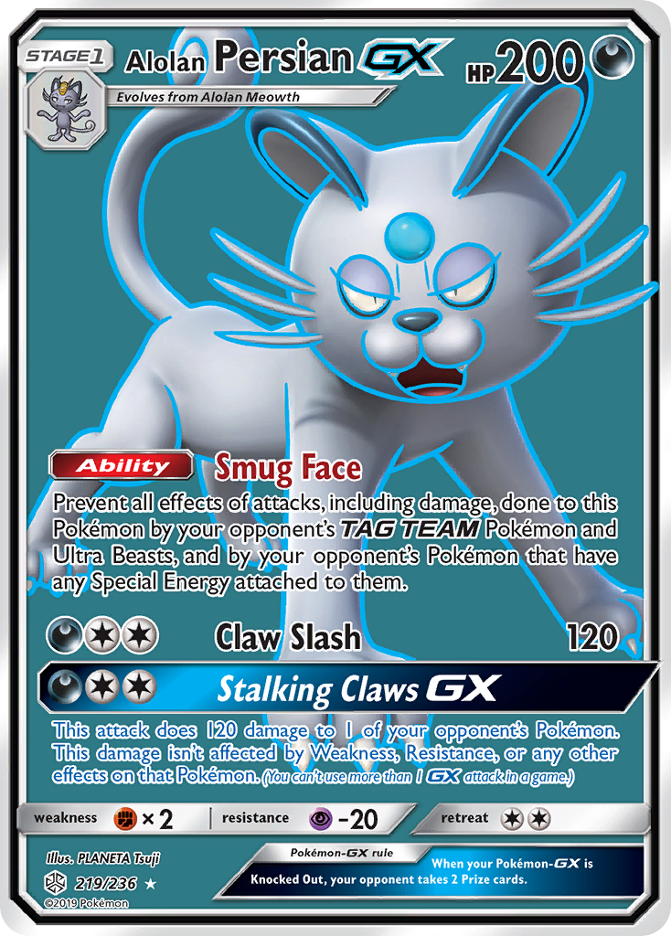 Alolan Persian GX (219/236) [Sun & Moon: Cosmic Eclipse] | Game Master's Emporium (The New GME)