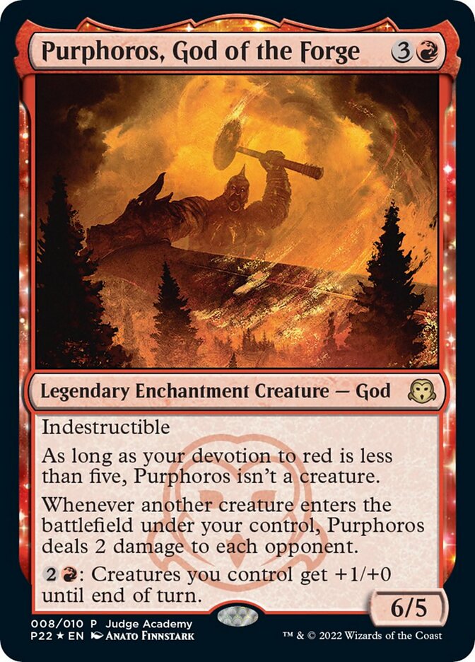 Purphoros, God of the Forge [Judge Gift Cards 2022] | Game Master's Emporium (The New GME)