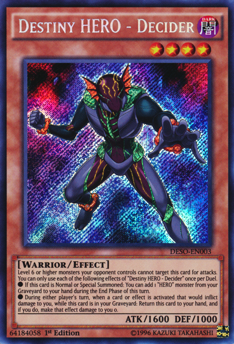 Destiny HERO - Decider [DESO-EN003] Secret Rare | Game Master's Emporium (The New GME)