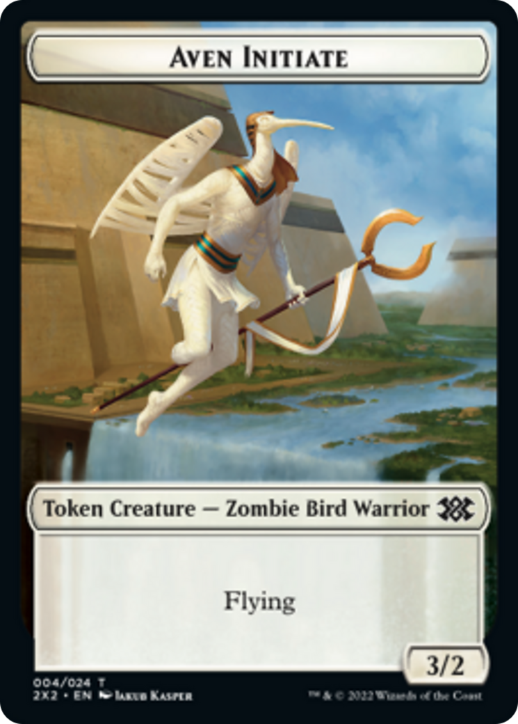 Worm // Aven Initiate Double-Sided Token [Double Masters 2022 Tokens] | Game Master's Emporium (The New GME)