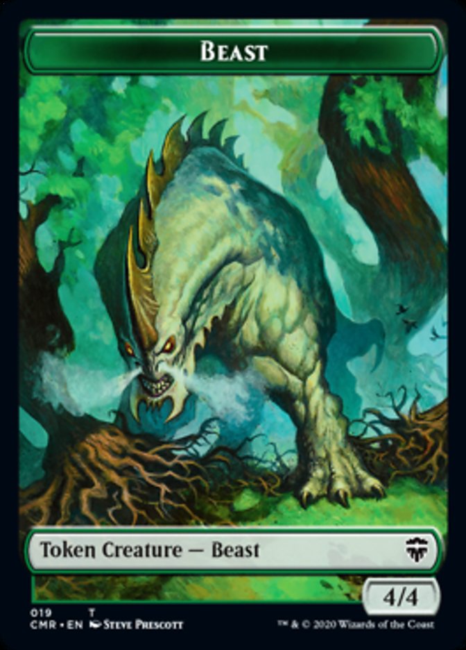 Beast (19) // Elephant Double-Sided Token [Commander Legends Tokens] | Game Master's Emporium (The New GME)