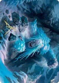 Icehide Troll Art Card (Gold-Stamped Signature) [Kaldheim Art Series] | Game Master's Emporium (The New GME)