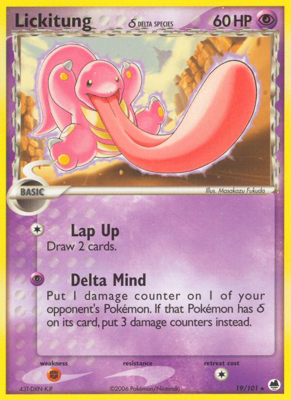 Lickitung (19/101) (Delta Species) [EX: Dragon Frontiers] | Game Master's Emporium (The New GME)